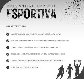 Kit Meia Antiderrapante Esportivas Tipo Proscks Unissex, Conforto, Estabilidade, Tamanho Único 35 a 44
