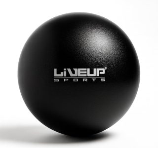 Mini Bola de Pilates, 25cm de Diâmetro, com Bomba de Ar de Dupla Ação, Preto