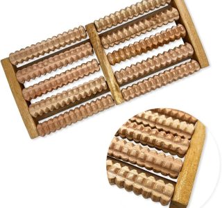 Massageador De Madeira Para Os Pés Relaxar 5 Rolos