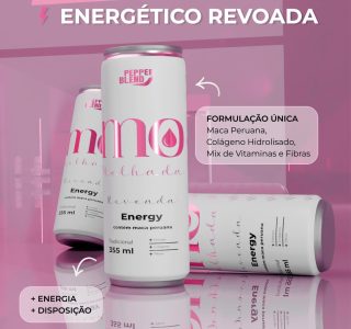 Kit 2 Energético Funcional Revoada MO Molhada 355ml Sabor Guaraná, Maca Peruana e Vitaminas Pepper Blend
