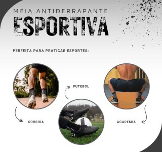 Kit Meia Antiderrapante Esportivas Tipo Proscks Unissex, Conforto, Estabilidade, Tamanho Único 35 a 44
