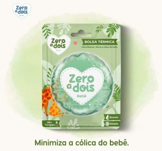 Zero a dois, Bolsa Térmica para Bebê, Alivia a cólica, Com blister, Verde