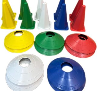 Kit Funcional 10 Pratos + 10 Cones + Escada Agilidade Com 7 Degraus Treino Futebol