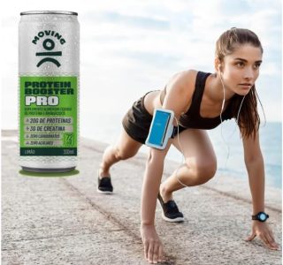 Moving Pro Protein Booster, Bebida com 20g Proteína e 3g Creatina, Sabor Limão, Zero Açúcar, 310ml, Pack com 6 Unidades
