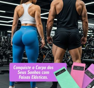 Kit 3 Faixas Elásticas para Treino, Musculação, Yoga, Pilates, Funcional, Crossfit e Fisioterapia | Bands com 3 Resistências
