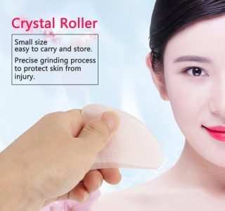 Rolo de Massagem de Quartzo Rosa – Cabeça Dupla Natural, Pedra de Jade, Placa de Raspagem, Kit de Ferramentas Faciais para Massagem Acupoint