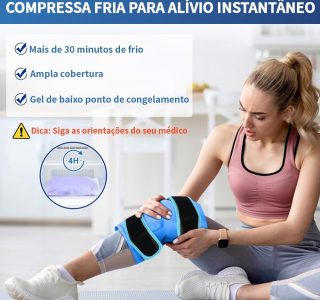 Bolsa Térmica Gel Full Joelho, Bolsa Termica Gel, Bolsa de Gelo para Joelho, Bolsas de Gelo para Os Joelhos, Joelheiras Com Bandagens Refrescantes, Equipamentos de Proteção Esportiva