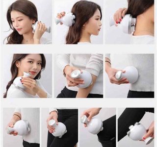 Massageador Elétrico de Couro Cabeludo com Quatro Silicone Macio Inteligente Alívio da Dor Liberação Miofascial – Relaxante, Recarregável e Terapêutico