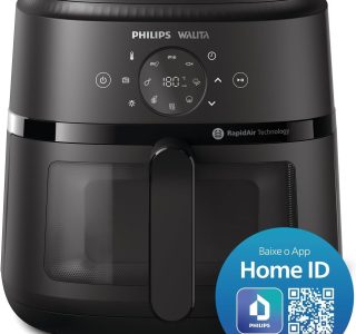 Fritadeira Airfryer Digital Série 2000 XL, Philips Walita, 6,2 litros, Tecnologia RapidAir, Preta, 2 anos de garantia, 220v, 1700W – NA230/09