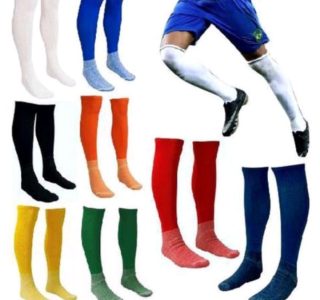 1 Par Meião Futebol Jogador Profissional Tam 38 Ao 45 Cor Preto