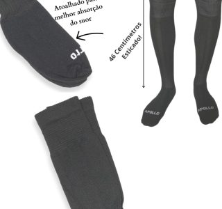 01 Par Meião De Futebol Futsal Grosso Cano Alto Longo Masculino e Feminino Liso Adulto Algodão Atoalhado