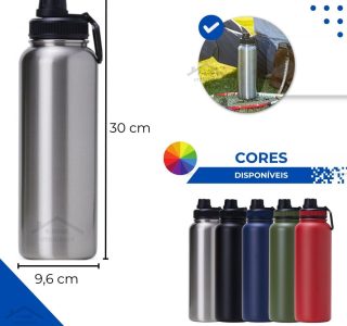 Garrafa Térmica Inox 1,2 Litros Squeeze Academia Agua Gelada (Azul)