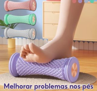 Rolo de Massagem e Massageador de Pés com Bola de Yoga – Manual Portátil para Alívio da Fáscia Plantar e Relaxamento Muscular (Cores Aleatórias)