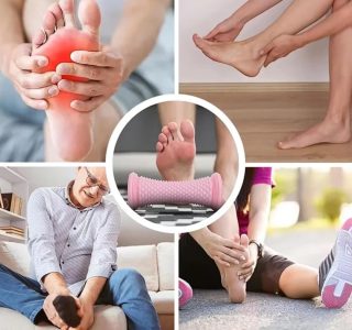 Rolo de Massagem e Massageador de Pés com Bola de Yoga – Manual Portátil para Alívio da Fáscia Plantar e Relaxamento Muscular (Cores Aleatórias)
