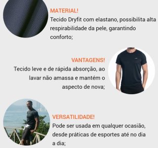 Kit 5 Camiseta Camisa Dry fit Masculina Treino Academia Esportes
