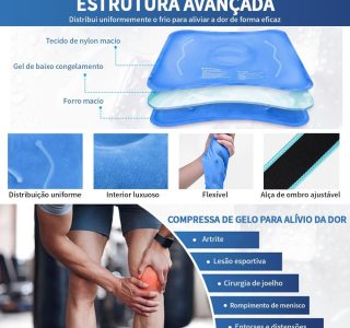 Bolsa Térmica Gel Full Joelho, Bolsa Termica Gel, Bolsa de Gelo para Joelho, Bolsas de Gelo para Os Joelhos, Joelheiras Com Bandagens Refrescantes, Equipamentos de Proteção Esportiva