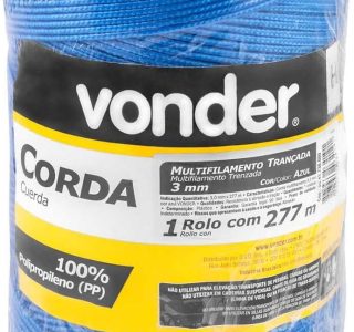 Vonder, Corda Multifilamento Trançada 3,0 Mm X 277 M, Azul.