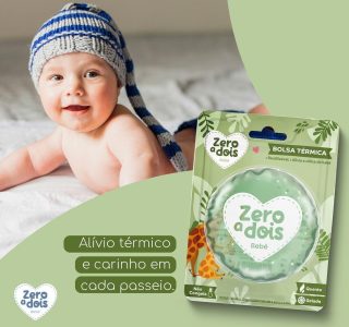 Zero a dois, Bolsa Térmica para Bebê, Alivia a cólica, Com blister, Verde
