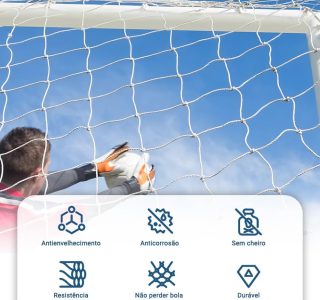 Futebol Rede, Kit de Porta de Futsal 2mm, Par para Trave de Gol Fio 2 Futebol de Salão, Par de Rede Trave de Gol Futsal Fio 2MM