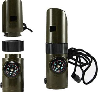 Apito de Sobrevivência Tático 5 em 1 Verde Militar