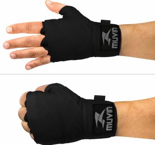 Bandagem Elástica Muvin 3 Metros Com Fechamento em Fecho de Contato e Alça Para Polegar – Atadura de Proteção Para Mãos e Punhos – Faixa de Boxe – Muay Thai – MMA – Artes Marciais – Treino – Unissex
