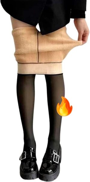 Meia Calça Térmica Forrada Translúcida Feminina Blogueira Legging Conforto com Forro de Lã Peluciada Veludo Interno 200g – (Tamanho Único – veste tam. 36 ao 46) – Marca VIBRANT ®