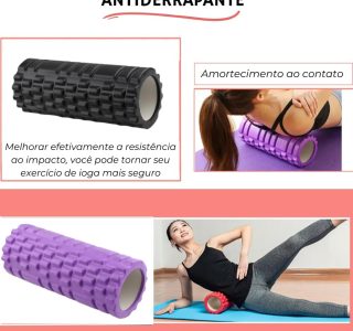 Rolo De Liberação Miofascial Foam Roller Soltura Yoga Massagem Pilates Academia Crossfit (Preto)