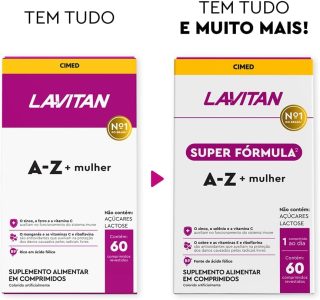 LAVITAN Super Fórmula Multivitamínico A-Z Mulher 60 comprimidos