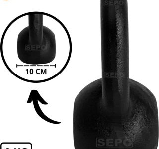 Kettlebell de Ferro Fundido Pintado 8 Kg Preto