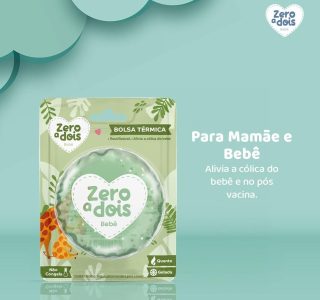 Zero a dois, Bolsa Térmica para Bebê, Alivia a cólica, Com blister, Verde