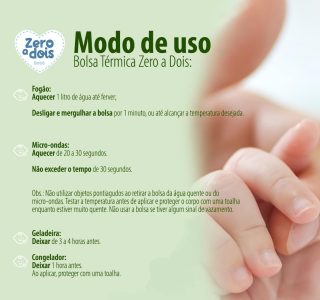 Zero a dois, Bolsa Térmica para Bebê, Alivia a cólica, Com blister, Verde