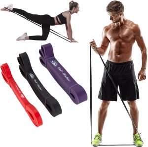 Kit 3 Super Band Elástico Borracha Crossfit Extra Forte Faixas de Resistência (Vermelho+Preto+Roxo)