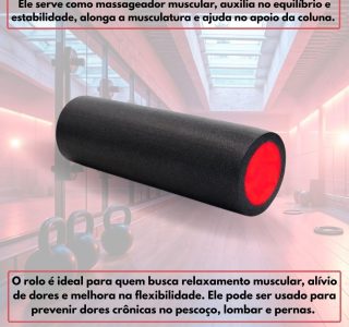 Rolo De Liberação Miofascial Foam Roller Para Exercícios Ginástica Pilates Massagem Alívio Muscular Fisioterapia Yoga 45cm