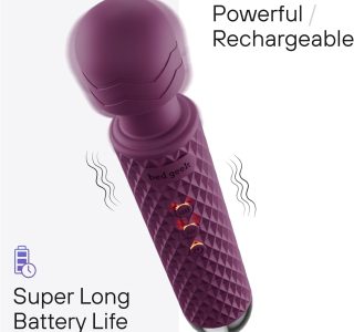 Wand massageadora pessoal com nova memória portátil sem fio à prova d’água USB recarregável massagem 20 padrões de vibração 8 velocidades pele silicone macio, Preto (Roxo)