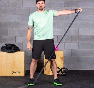 Acte, Faixa Elástica Extra Forte 150×12 cm em TPE para Reabilitação e Treinamento de Força, T177, Preta