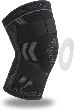 Joelheira 3D Silicone de compressão articulada | Modelo PREMIUM com hastes flexíveis e ajustáveis |DEPARTAMENT STORE (PRETA, GG)