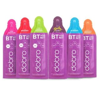 Kit BT Nitrato Gel, 6 Sachês, Sabores Variados com e sem Cafeína, 30g cada, Suplemento Energético para Atletas