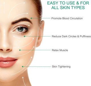 Rolo de jade para rosto, conjunto de pedras faciais naturais de jade, massageador de pele com ferramentas de raspagem Gua Sha