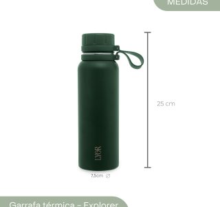 LYOR – Garrafa Térmica de Aço Inox Explorer Verde 650ml