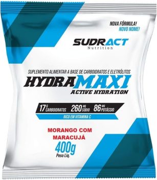 Sudract Hydramaxi Isotônico Em Pó – 400G Refil Morango Com Maracujá – Nutrition