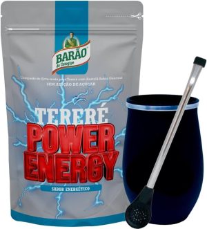 Barão de Cotegipe, Kit Tereré Black Power Energy Energéti 500g Copo Bomba Barão