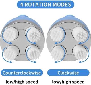 Massageador Elétrico de Couro Cabeludo com Quatro Silicone Macio Inteligente Alívio da Dor Liberação Miofascial – Relaxante, Recarregável e Terapêutico