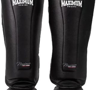 Caneleira de Muay Thai Kickboxing Maximum Classic Black (Par)
