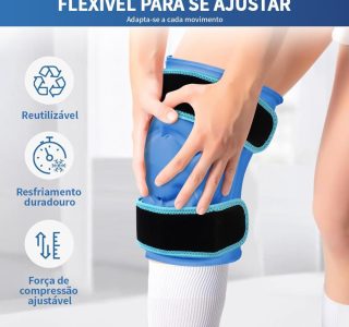 Bolsa Térmica Gel Full Joelho, Bolsa Termica Gel, Bolsa de Gelo para Joelho, Bolsas de Gelo para Os Joelhos, Joelheiras Com Bandagens Refrescantes, Equipamentos de Proteção Esportiva