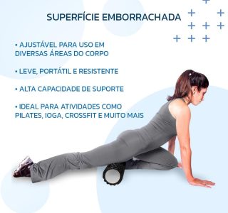 Rolo de Liberação Miofascial EVA e PP – Preto e Branco 30CM Premium