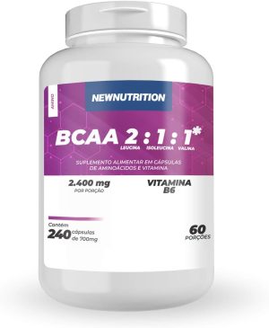 BCAA 2: 1: 1 2400mg – 240 Cápsulas – NewNutrition, Newnutrition, 240