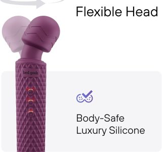 Wand massageadora pessoal com nova memória portátil sem fio à prova d’água USB recarregável massagem 20 padrões de vibração 8 velocidades pele silicone macio, Preto (Roxo)