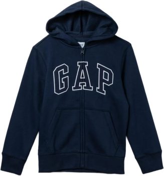 GAP Moletom com capuz e zíper completo com logotipo para meninos