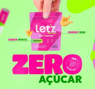 Chiclete Energético Letz Gum Cafeína Taurina – 4 unidades