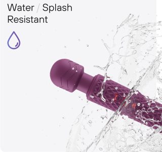 Wand massageadora pessoal com nova memória portátil sem fio à prova d’água USB recarregável massagem 20 padrões de vibração 8 velocidades pele silicone macio, Preto (Roxo)